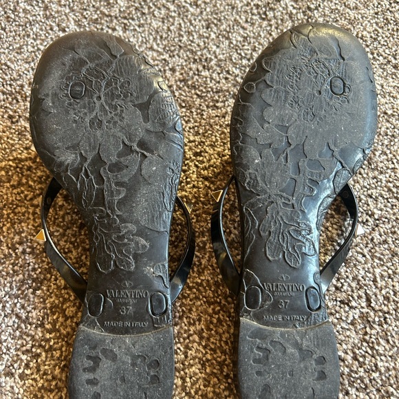 Valentino Black Rockstud Sandals - Picture 6 of 6